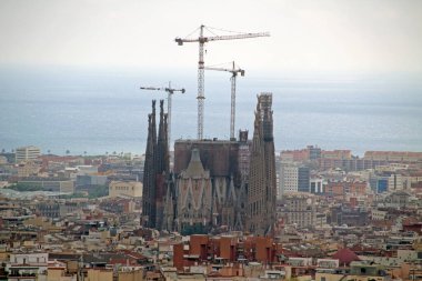 Bir tepeden Barcelona 'nın panoramik manzarası