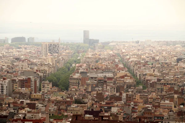 언덕에서 바라본 바르셀로나의 — 스톡 사진
