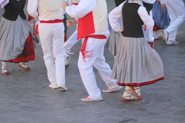 Dança Basca Tradicional Festival Folclórico — Fotografia de Stock