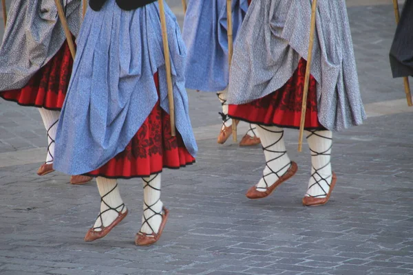 Tradiční Baskický Tanec Folkovém Festivalu — Stock fotografie