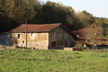 Kırsaldaki tipik Bask evi.