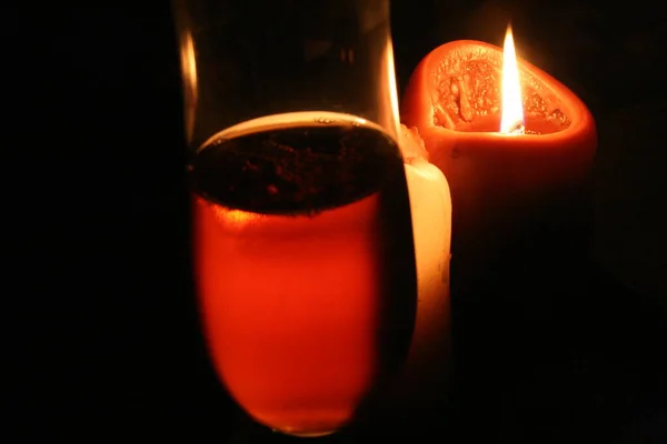 Rode Mousserende Wijn Glas — Stockfoto