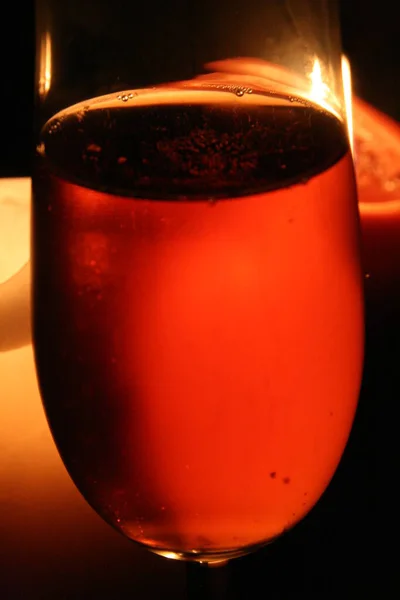 Vinho Espumante Vermelho Vidro — Fotografia de Stock