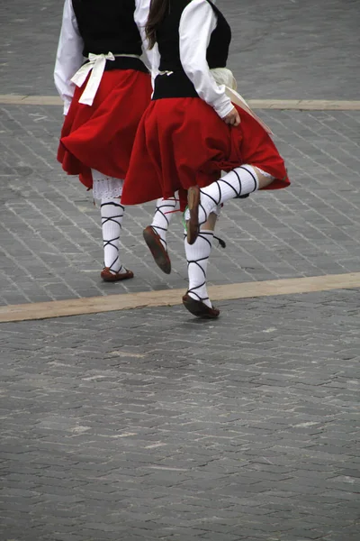 Παραδοσιακός Χορός Basque Ένα Λαϊκό Φεστιβάλ — Φωτογραφία Αρχείου