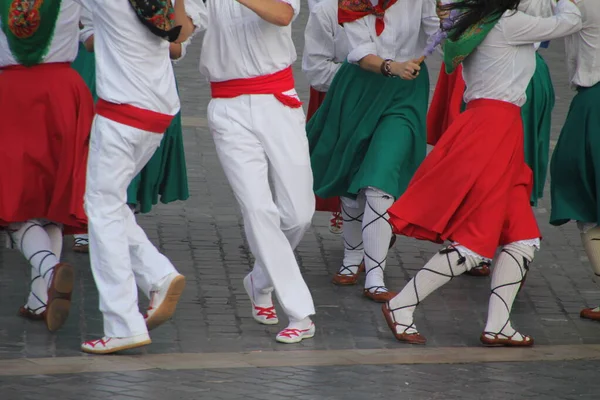 Exposição Dança Basca Num Festival Folclórico — Fotografia de Stock