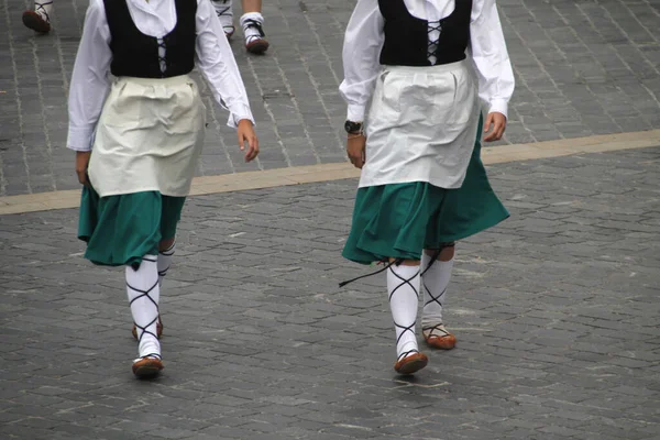 Baskische Tanzausstellung Einem Volksfest — Stockfoto