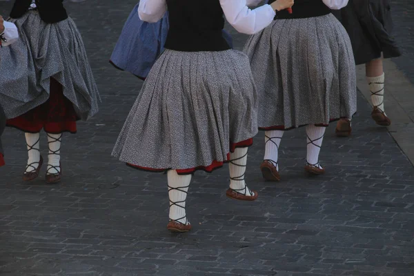 Baskická Taneční Výstava Lidovém Festivalu — Stock fotografie
