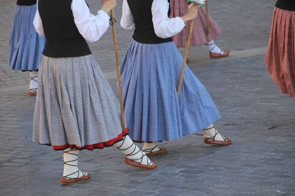 Baskisk Dansutställning Folkfest — Stockfoto