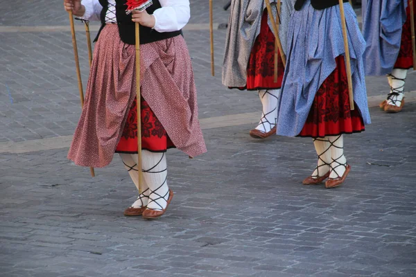 Baskisk Dansutställning Folkfest — Stockfoto