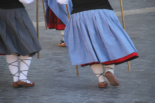 Baskická Taneční Výstava Lidovém Festivalu — Stock fotografie