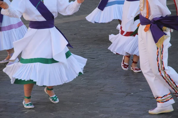 Exposição Dança Basca Num Festival Folclórico — Fotografia de Stock