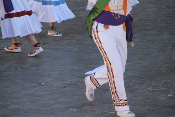 Exposição Dança Basca Num Festival Folclórico — Fotografia de Stock