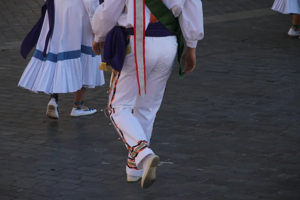 Exposição Dança Basca Num Festival Folclórico — Fotografia de Stock