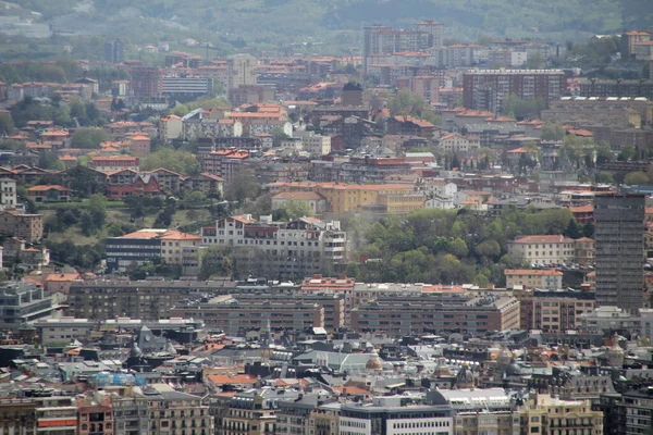 Zicht San Sebastian Vanaf Een Heuvel — Stockfoto