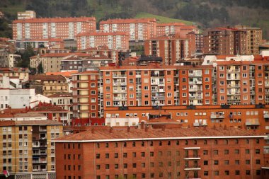 İspanya 'nın Bilbao şehrinde şehir manzarası