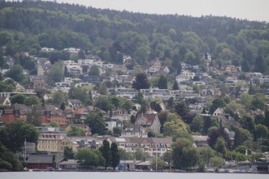 Zürih 'in banliyölerindeki İsviçre alp manzarası