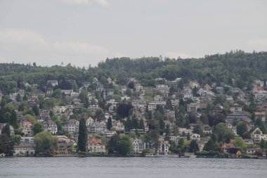 Zürih 'in banliyölerindeki İsviçre alp manzarası