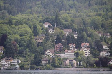 Zürih 'in banliyölerindeki İsviçre alp manzarası