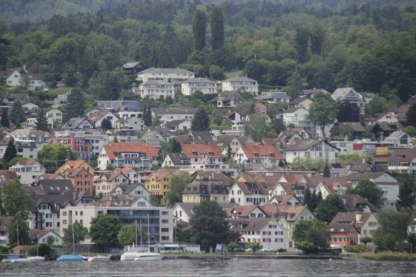 Szwajcarski Krajobraz Alpejski Przedmieściach Zurychu — Zdjęcie stockowe