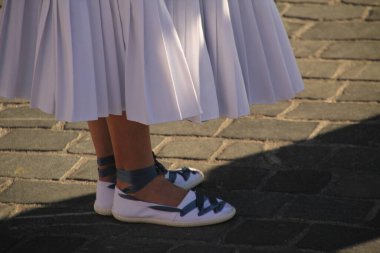 Bir sokak festivalinde Bask halk dansı sergisi