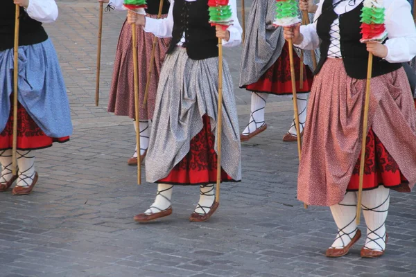 Exposición Danza Folclórica Vasca Festival Callejero — Foto de Stock