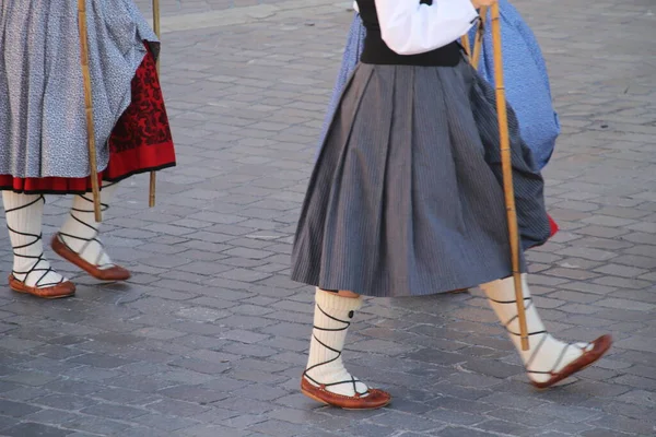 Baskická Lidová Taneční Výstava Pouličním Festivalu — Stock fotografie