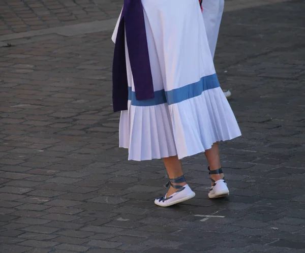 Exposition Danse Folklorique Basque Dans Festival Rue — Photo