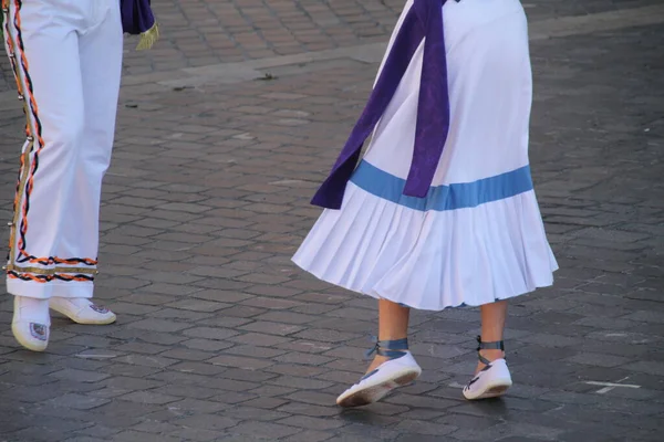 Baskisk Folkedansutstilling Gatefest – stockfoto