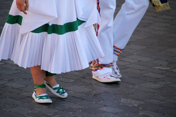 Exposição Dança Folclórica Basca Festival Rua — Fotografia de Stock