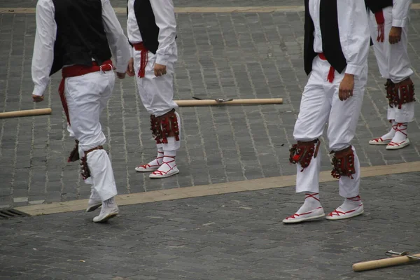 Exposição Dança Folclórica Basca Festival Rua — Fotografia de Stock
