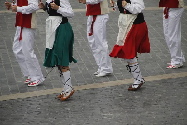 Baskische Dans Een Straatvolk Festival — Stockfoto