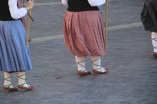 Baskische Dans Een Straatvolk Festival — Stockfoto