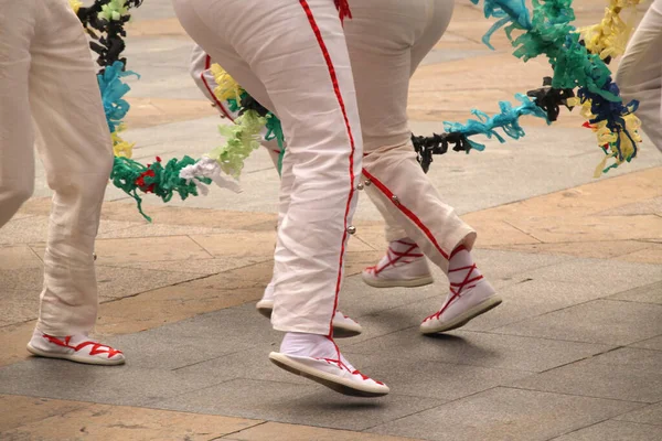 Baskischer Tanz Auf Einem Straßenfest — Stockfoto