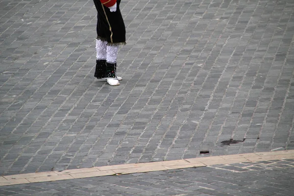 Basque Folk Dance Exhibition Street Festival — Stock Photo, Image