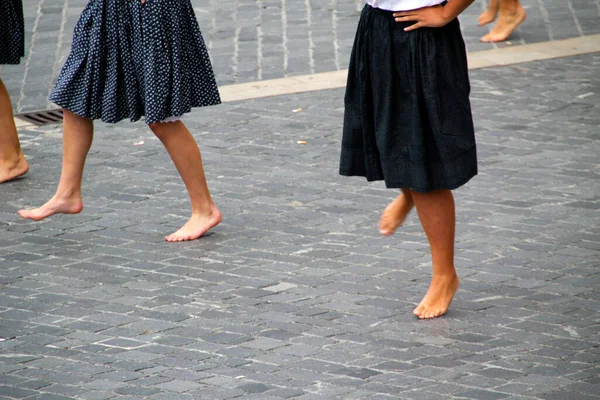 Danza Vasca Festival Folclórico Callejero — Foto de Stock