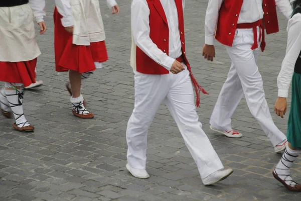 Baskischer Tanz Auf Einem Straßenfest — Stockfoto