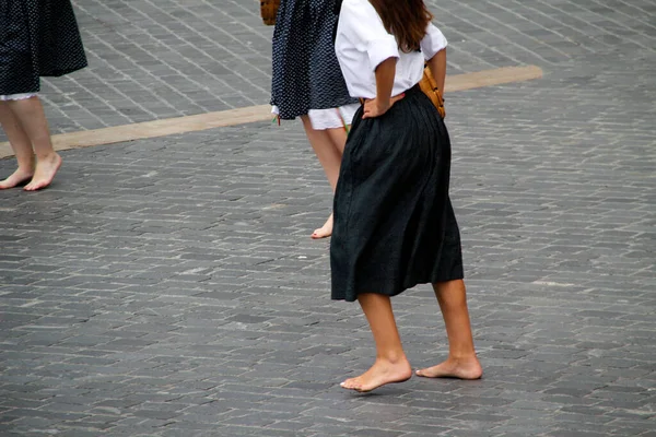 Basque dance in a street folk festival