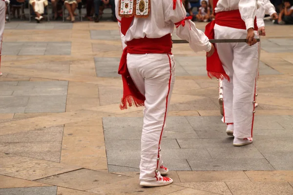 Баскский Танец Уличном Народном Фестивале — стоковое фото