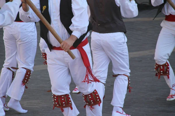 Baskische Dans Een Straatvolk Festival — Stockfoto