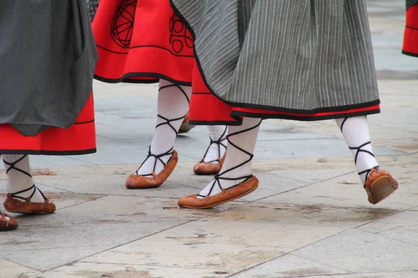 Taniec Baskijski Ulicznym Festiwalu Folkowym — Zdjęcie stockowe