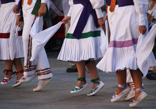 Ballo Basco Festival Folk Strada — Foto Stock