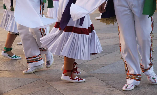 Баскский Танец Уличном Народном Фестивале — стоковое фото
