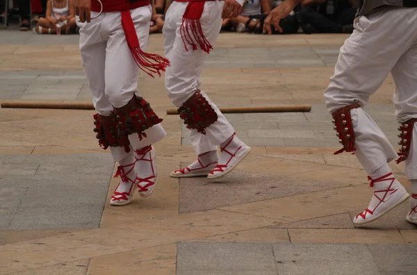 Dansul Basc Într Festival Folcloric Stradă — Fotografie, imagine de stoc