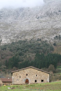 Kırsaldaki tipik Bask evi.