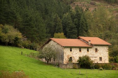 Kırsaldaki tipik Bask evi.