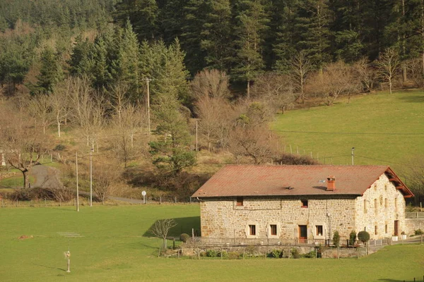 农村典型的巴斯克人住房 — 图库照片