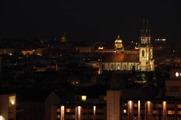 Vista Praga Noite — Fotografia de Stock