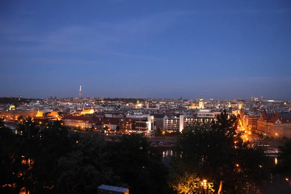 Vista Praga Noite — Fotografia de Stock