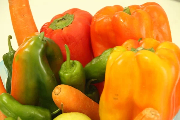 Vegetables and fruit on a tray