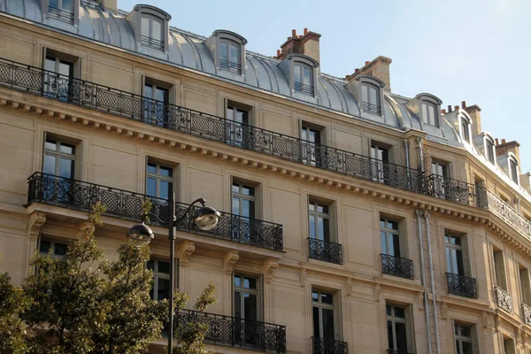 Fassade Eines Klassischen Wohnblocks Paris — Stockfoto